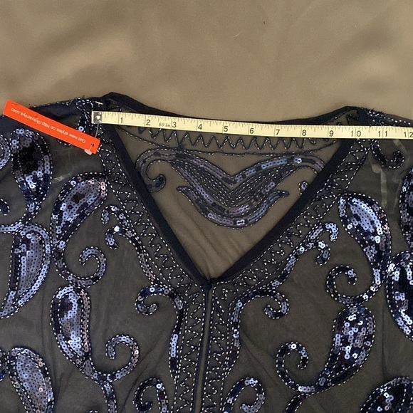 kayamiya Coverup Cape Sequined Sparkly Beaded Formal - Picture 10 of 11